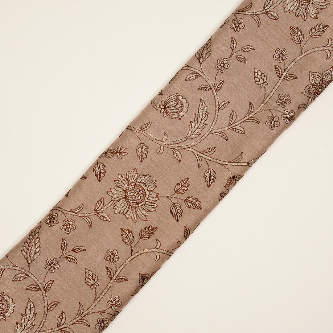 Vrita Jaal on Onion Semi Raw Silk Embroidered Fabric