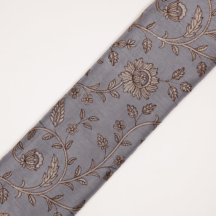 Vrita Jaal on Light Mauve Semi Raw Silk Embroidered Fabric