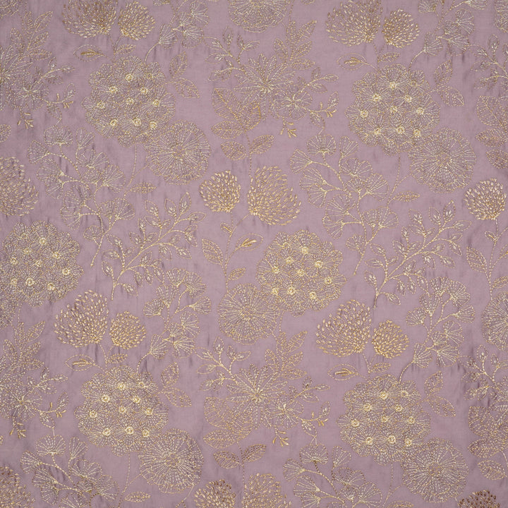 Ranya Jaal on Deep Mauve Silk Chanderi Embroidered Fabric