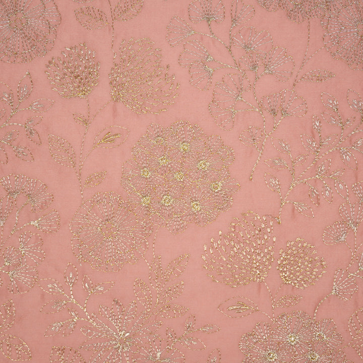 Ranya Jaal on Onion Pink Silk Chanderi Embroidered Fabric