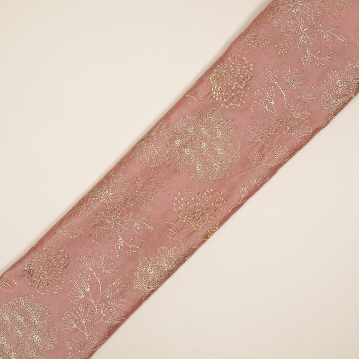 Ranya Jaal on Onion Pink Silk Chanderi Embroidered Fabric