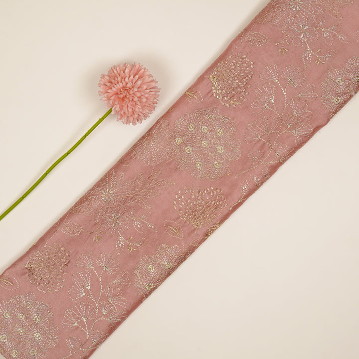 Ranya Jaal on Onion Pink Silk Chanderi Embroidered Fabric