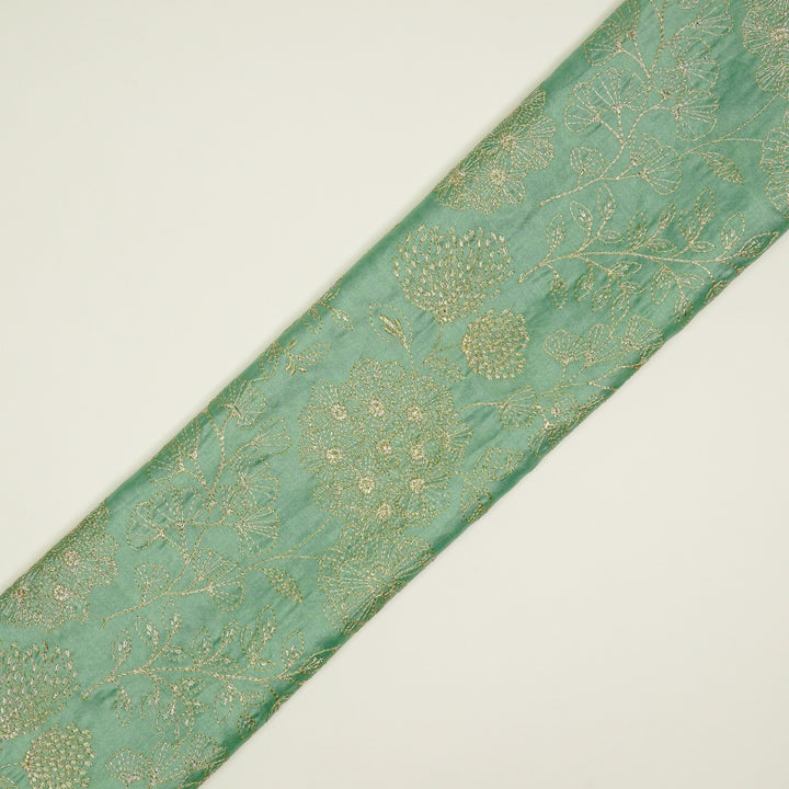 Ranya Jaal on Aqua Silk Chanderi Embroidered Fabric