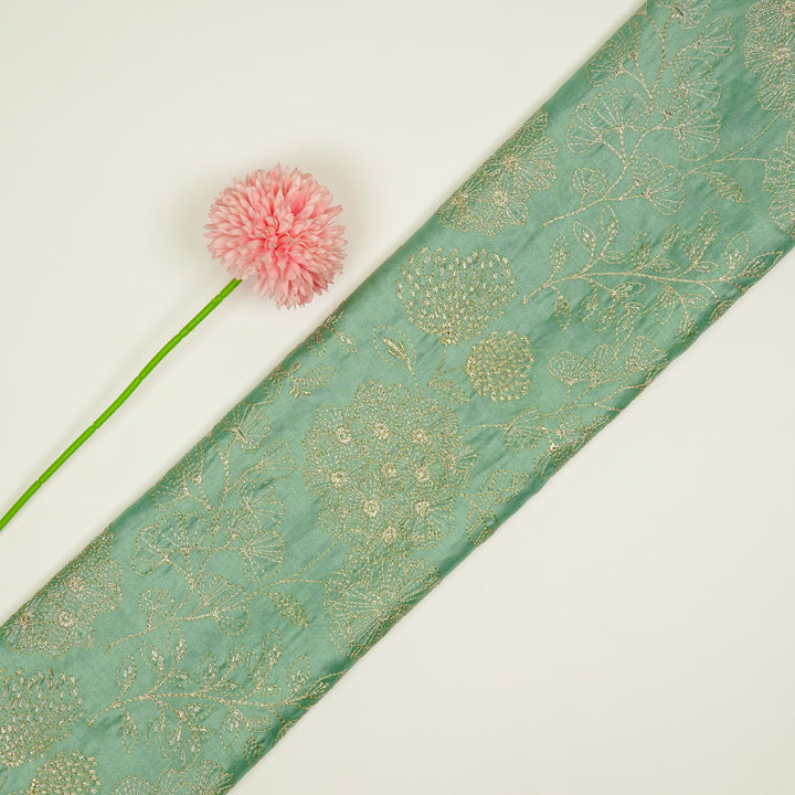 Ranya Jaal on Aqua Silk Chanderi Embroidered Fabric