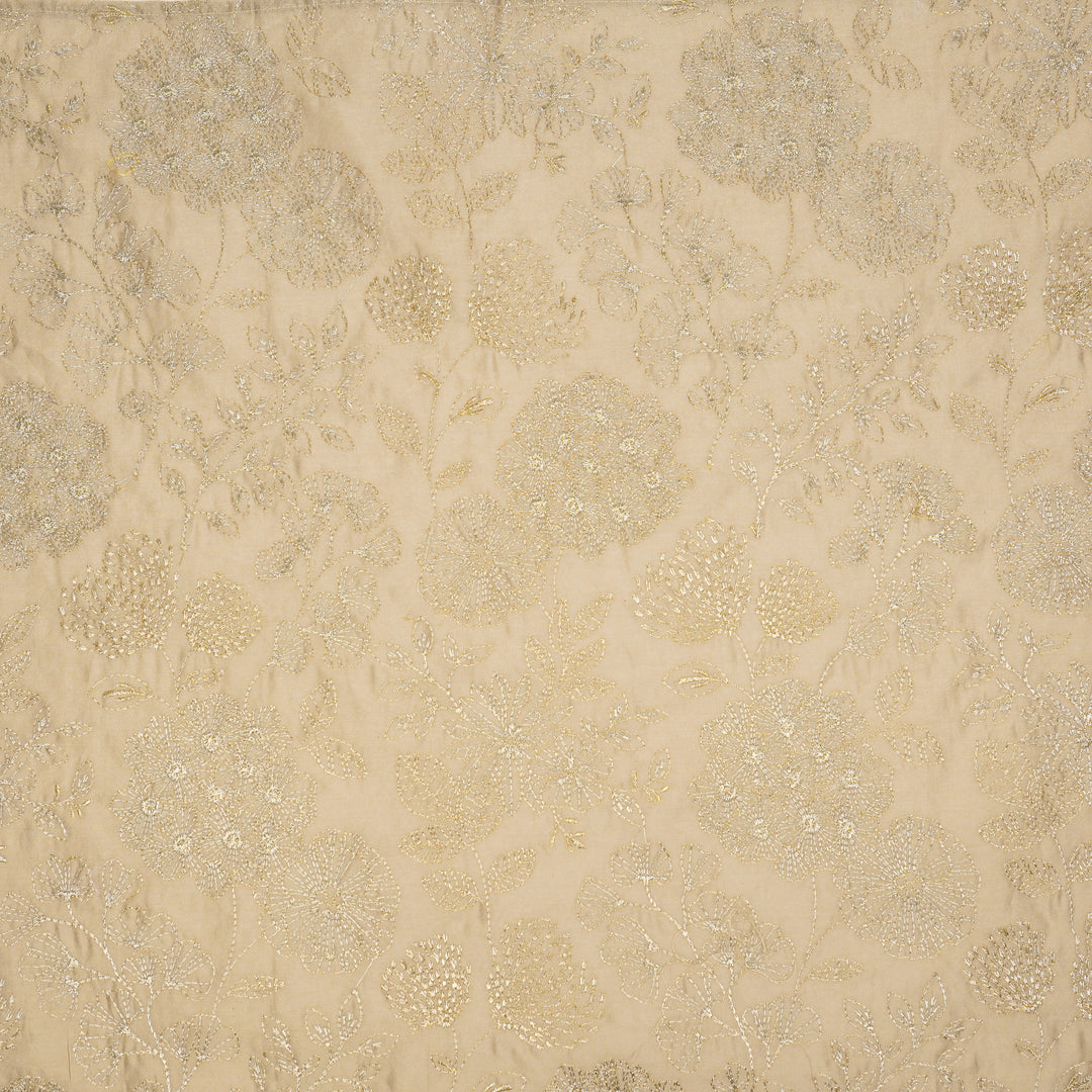 Ranya Jaal on Light Mouse Silk Chanderi Embroidered Fabric