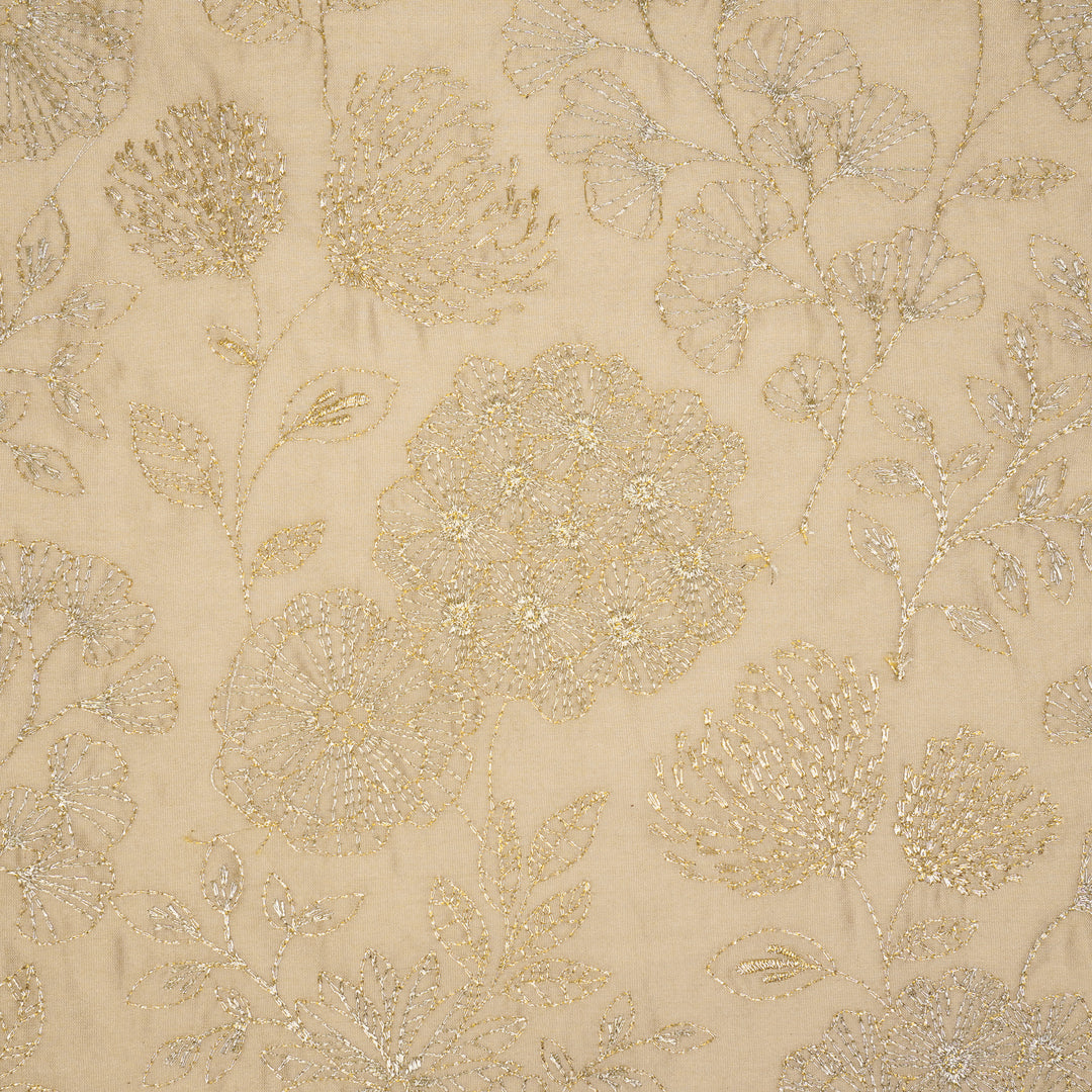 Ranya Jaal on Light Mouse Silk Chanderi Embroidered Fabric