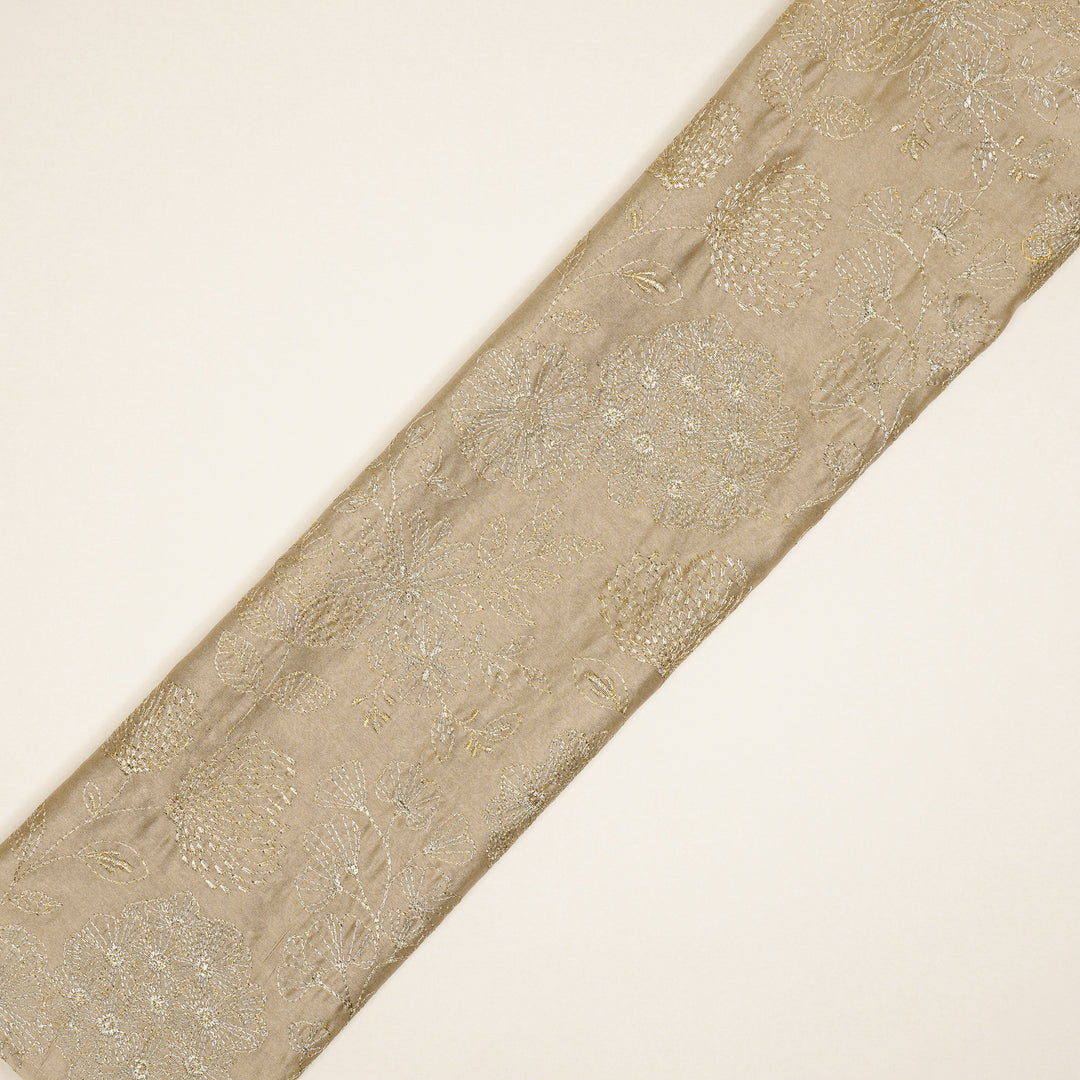 Ranya Jaal on Light Mouse Silk Chanderi Embroidered Fabric