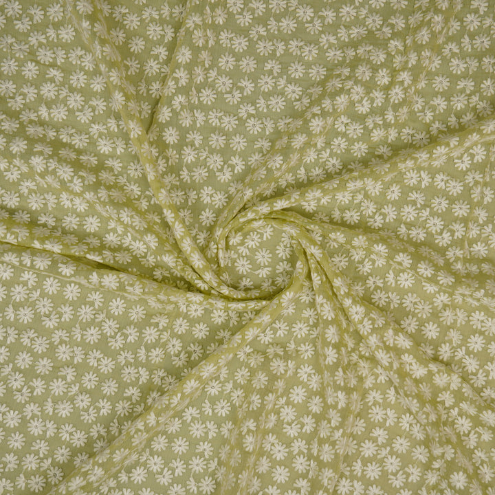 Ruhin Buti on Pista Cotton Silk Embroidered Fabric