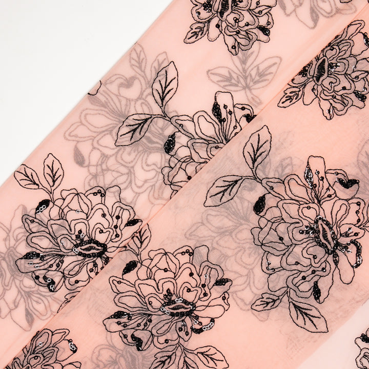 Eshaal Floral Buta On Light Gajari Semi Organza