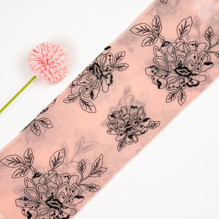 Eshaal Floral Buta On Light Gajari Semi Organza