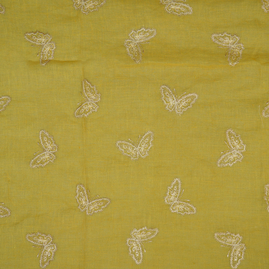 Farasha Buti on Gold Gauged Linen