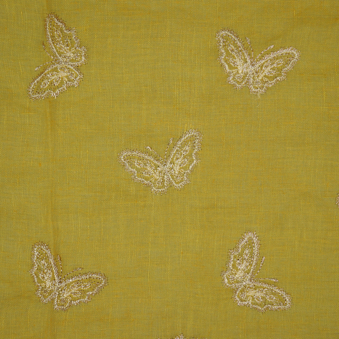 Farasha Buti on Gold Gauged Linen
