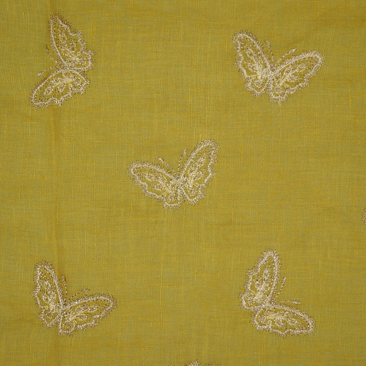 Farasha Buti on Gold Gauged Linen