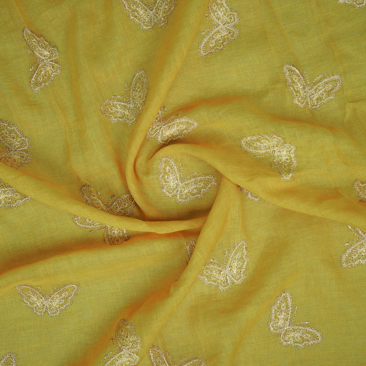 Farasha Buti on Gold Gauged Linen