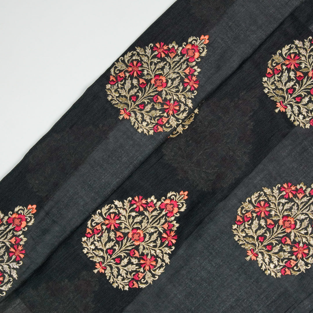 Shikha Buta on Black Munga Silk