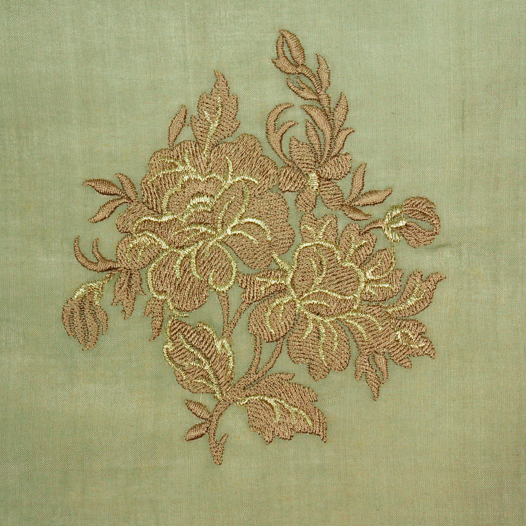 Ishita Buta on Moss Green Munga Silk