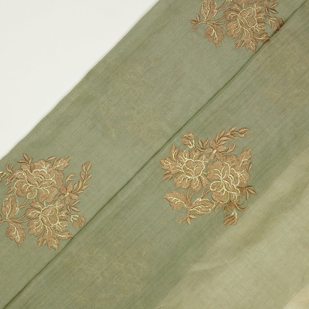 Ishita Buta on Moss Green Munga Silk