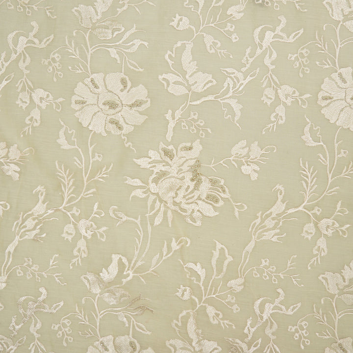 Raveesh Jaal on Cream Cotton Silk Embroidered Fabric