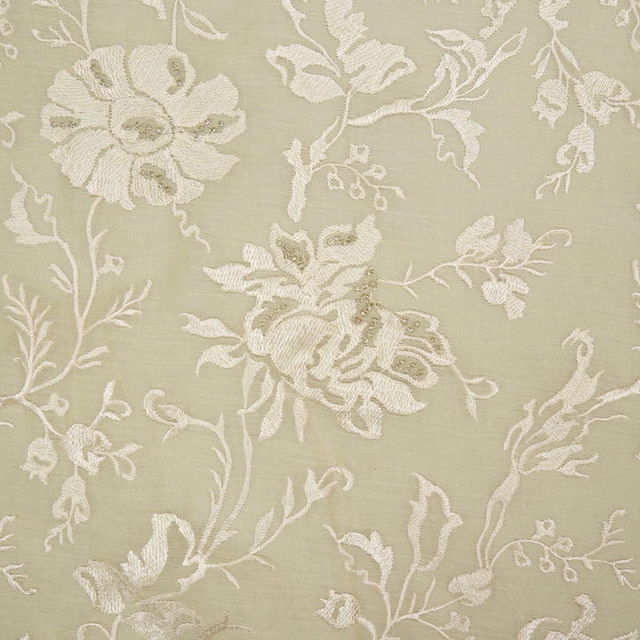 Raveesh Jaal on Cream Cotton Silk Embroidered Fabric