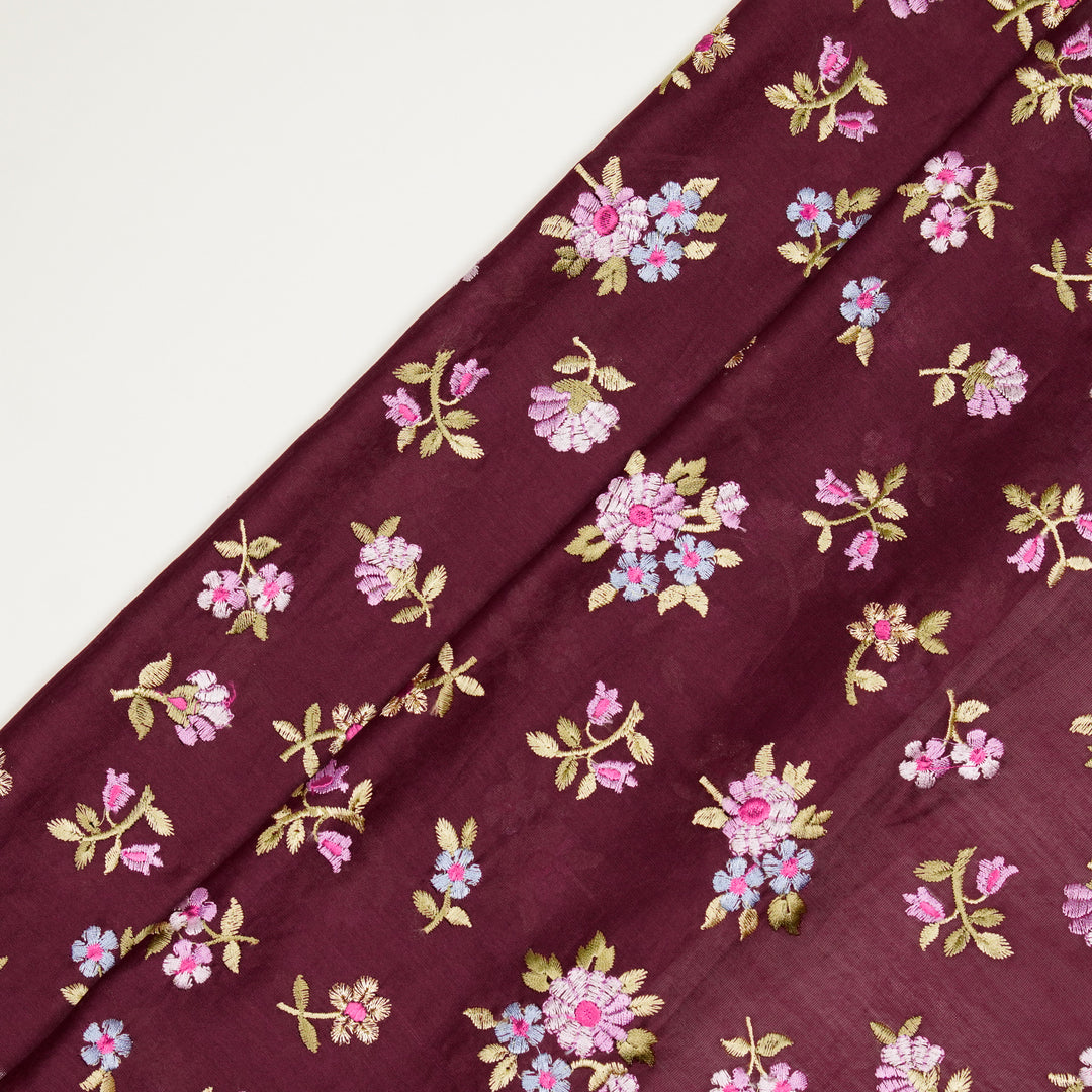 Shyra Buti on Magenta Silk Chanderi