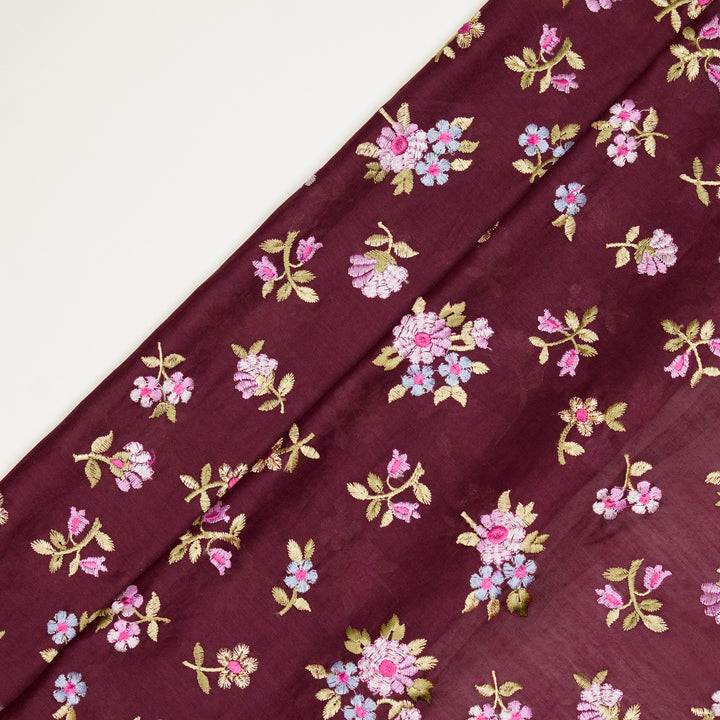 Shyra Buti on Magenta Silk Chanderi