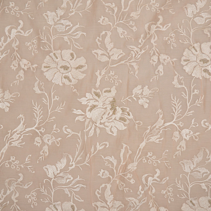 Raveesh Jaal on Light Peach Cotton Silk Embroidered Fabric