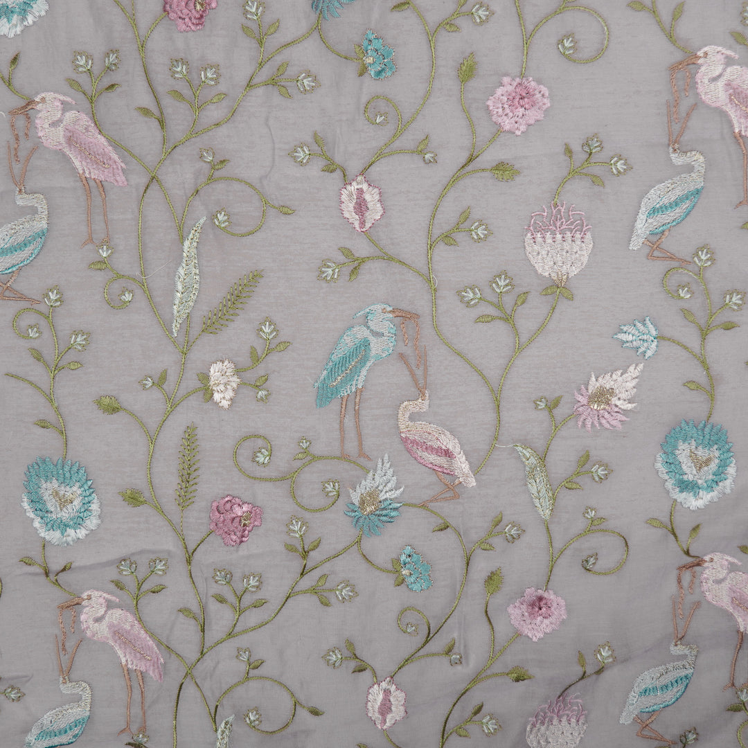 Arunima Jaal on Lavender Cotton Silk Embroidered Fabric