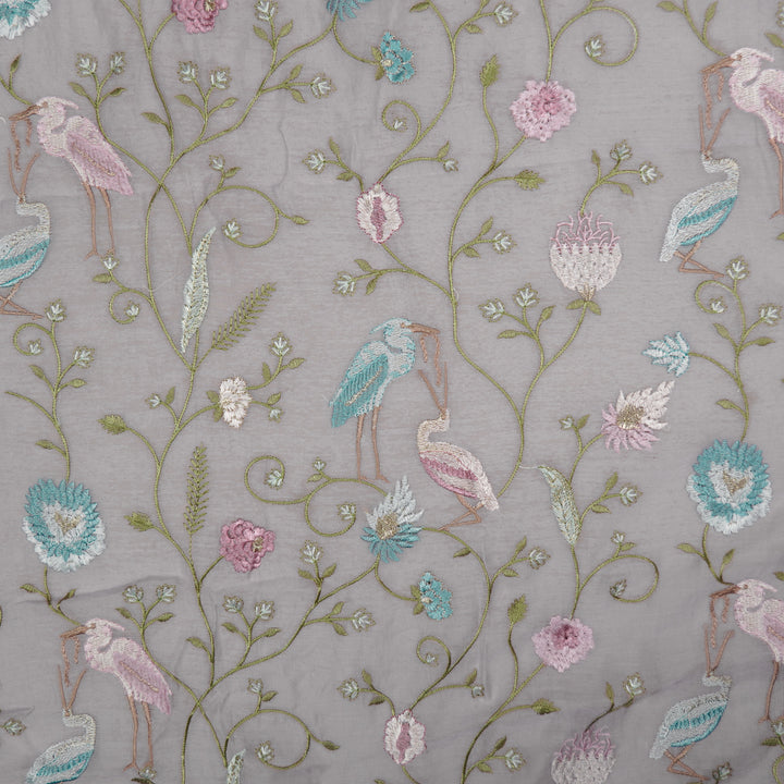 Arunima Jaal on Lavender Cotton Silk Embroidered Fabric
