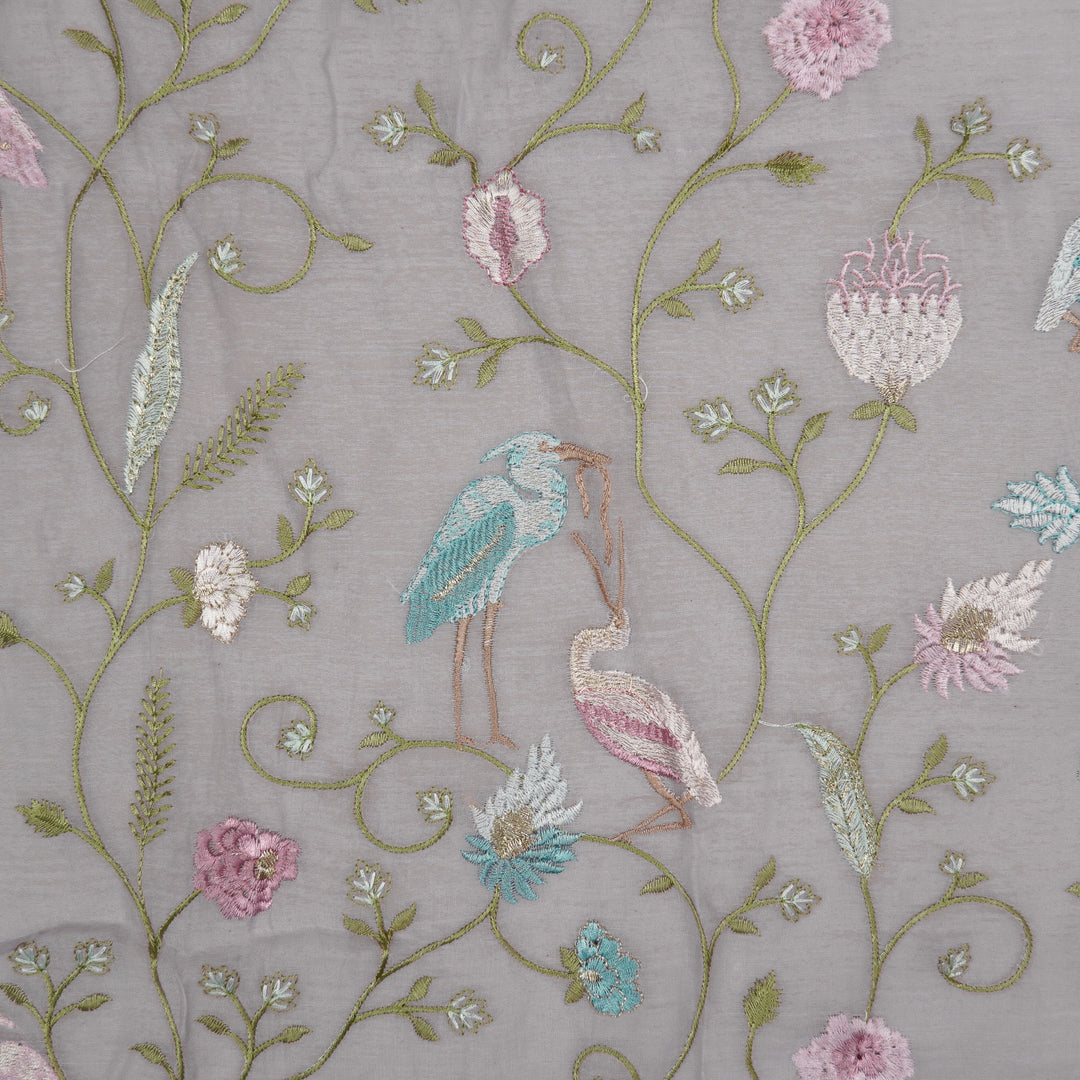 Arunima Jaal on Lavender Cotton Silk Embroidered Fabric