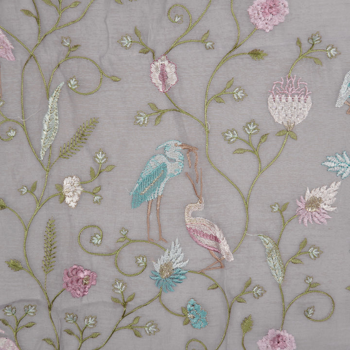 Arunima Jaal on Lavender Cotton Silk Embroidered Fabric