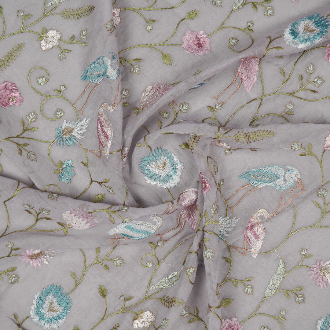 Arunima Jaal on Lavender Cotton Silk Embroidered Fabric