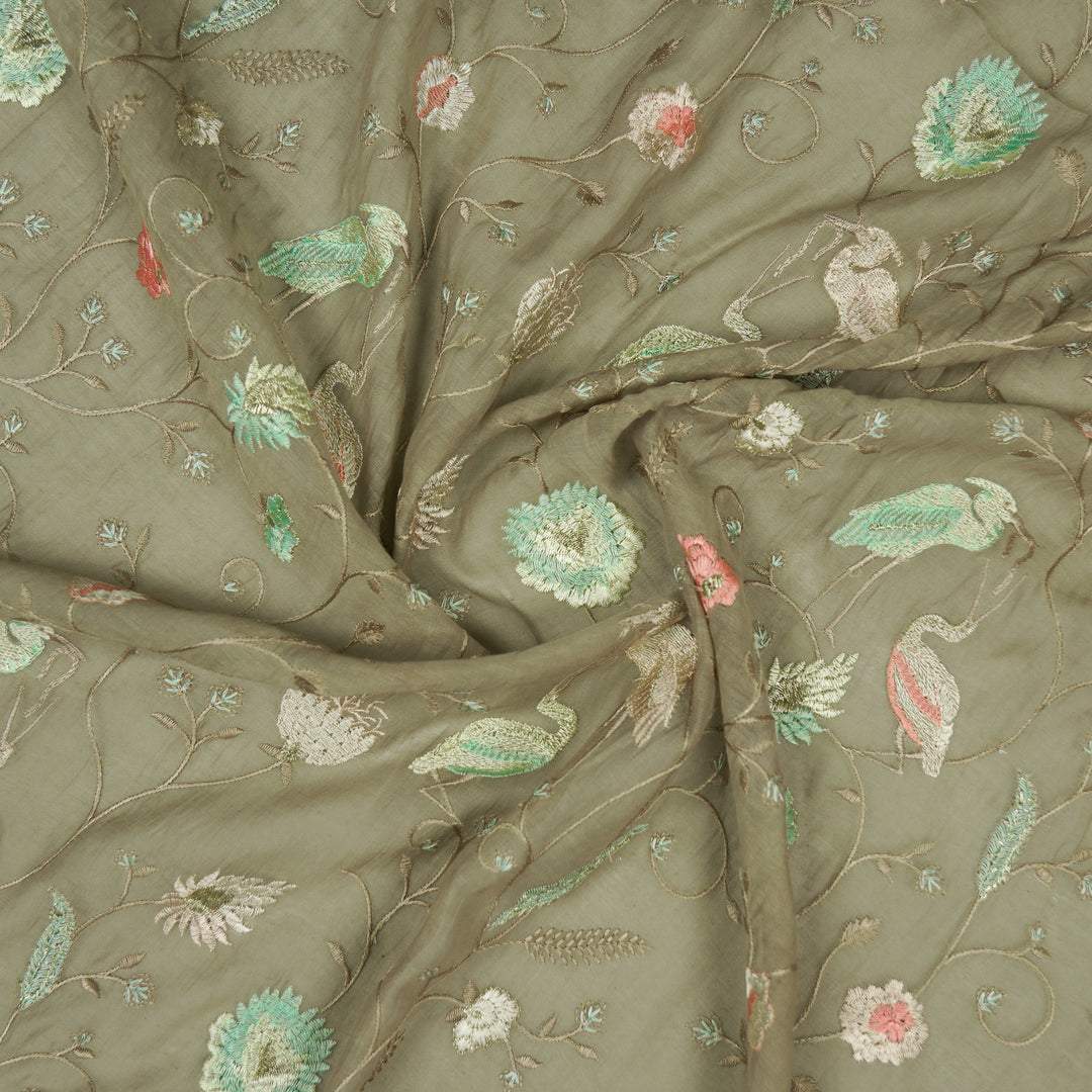 Arunima Jaal on Mouse Cotton Silk Embroidered Fabric