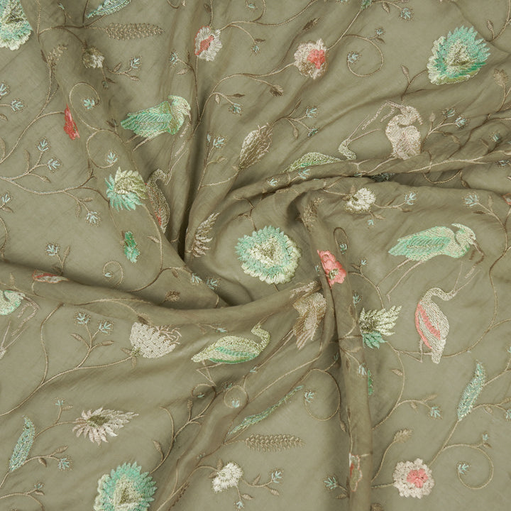 Arunima Jaal on Mouse Cotton Silk Embroidered Fabric