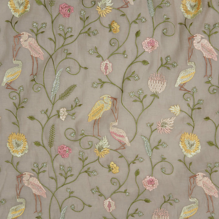 Arunima Jaal on Almond Cotton Silk Embroidered Fabric