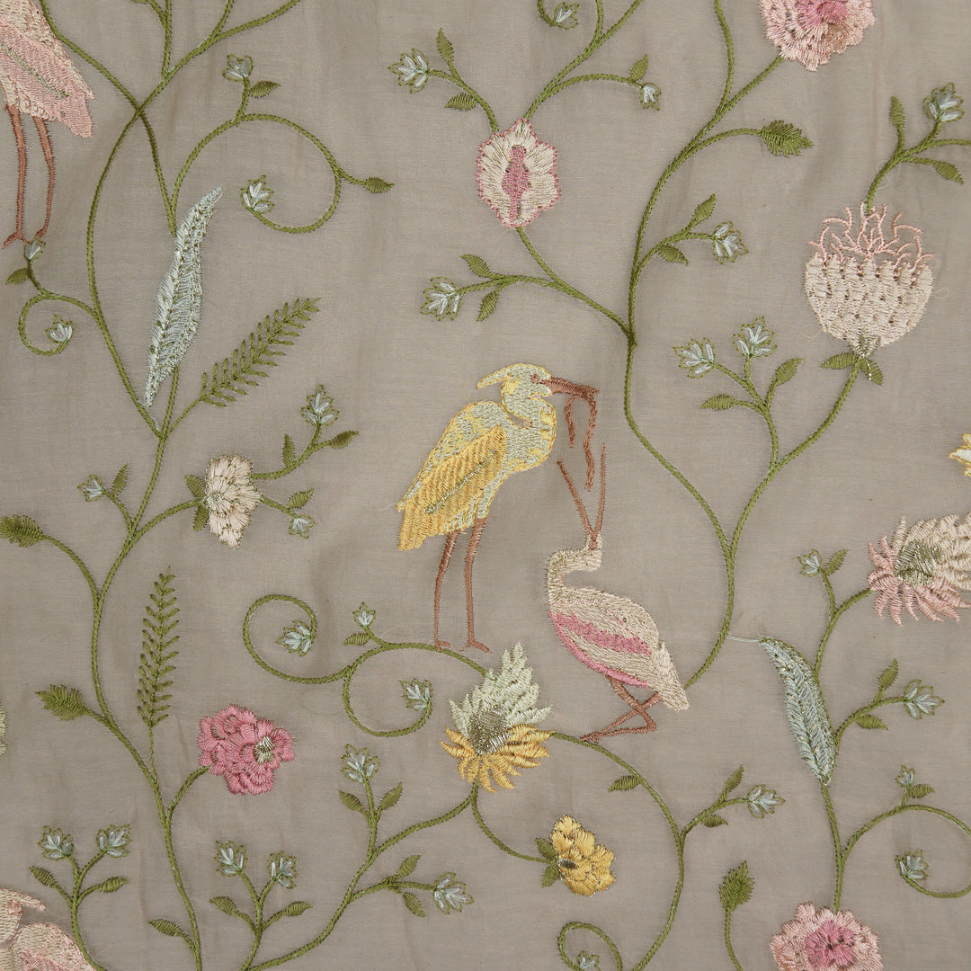 Arunima Jaal on Almond Cotton Silk Embroidered Fabric