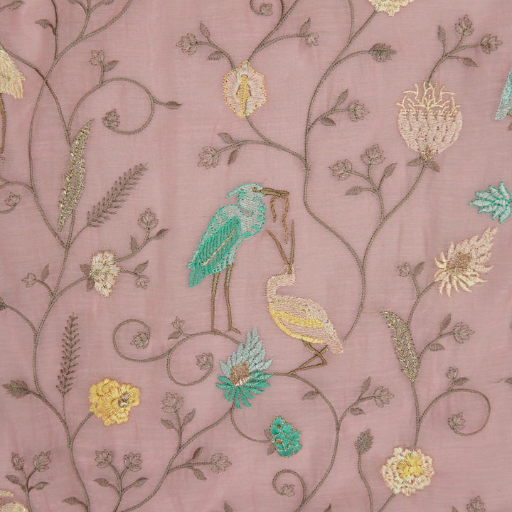 Arunima Jaal on Pink Cotton Silk Embroidered Fabric