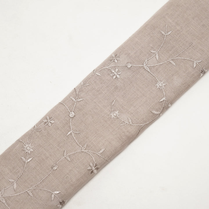 Kairav Jaal on Almond Gauged Linen Embroidered Fabric