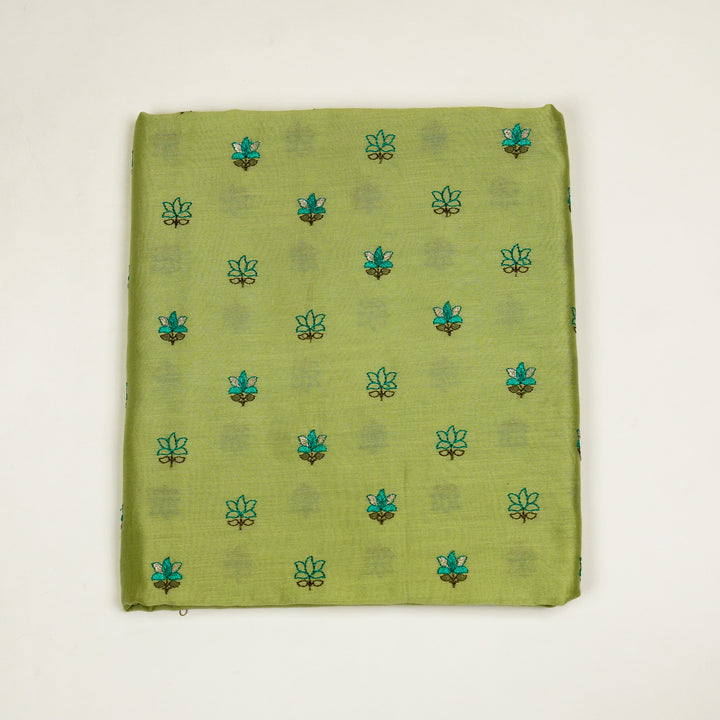 Seher Tiny Buti Suit Fabric Set on Silk Chanderi (Unstitched)-Pista Green