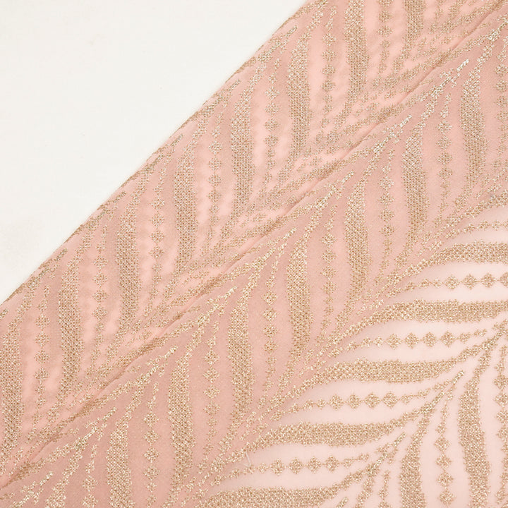Alfiya Jaal on Light Pink Georgette Embroidered Fabric