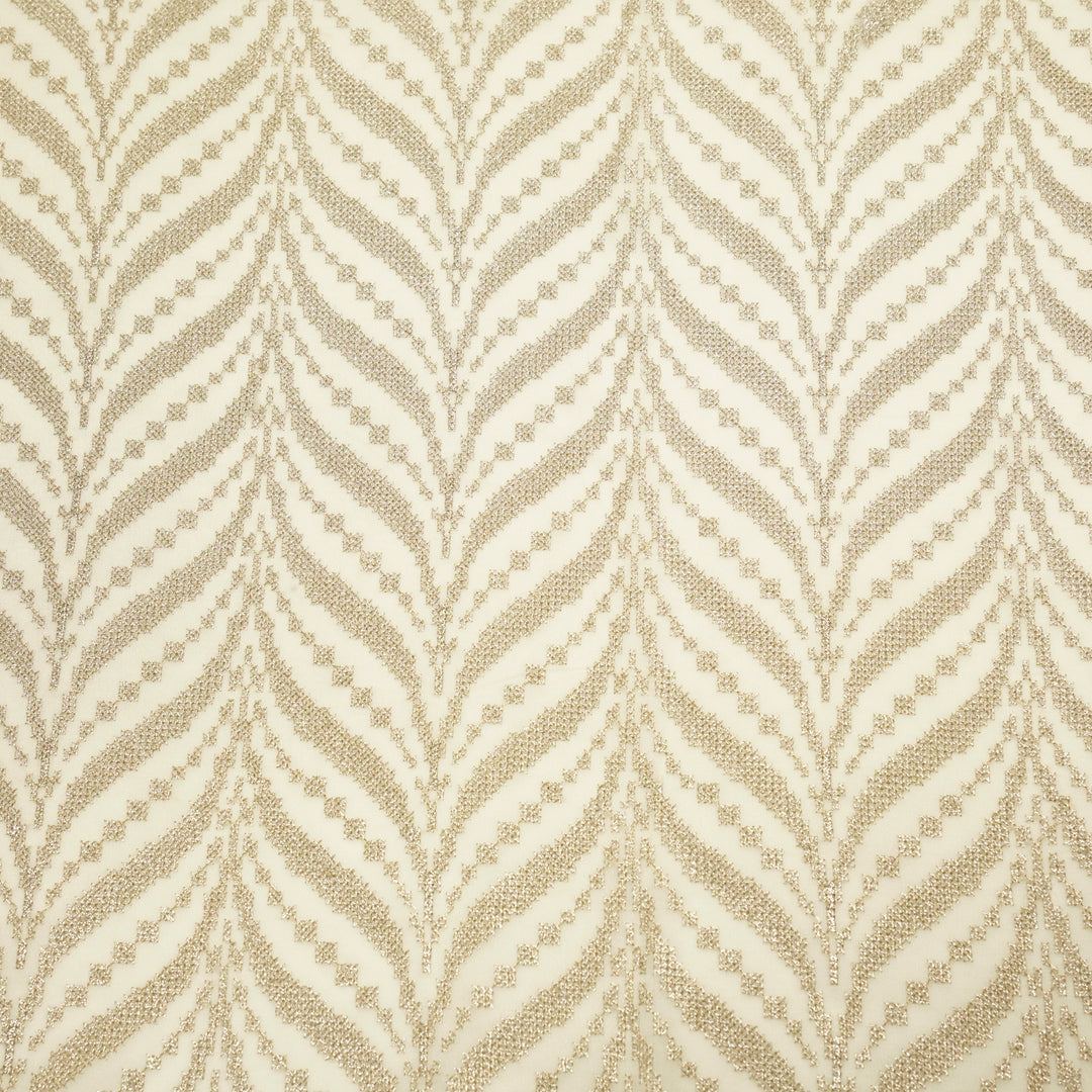 Alfiya Jaal on Cream Georgette Embroidered Fabric