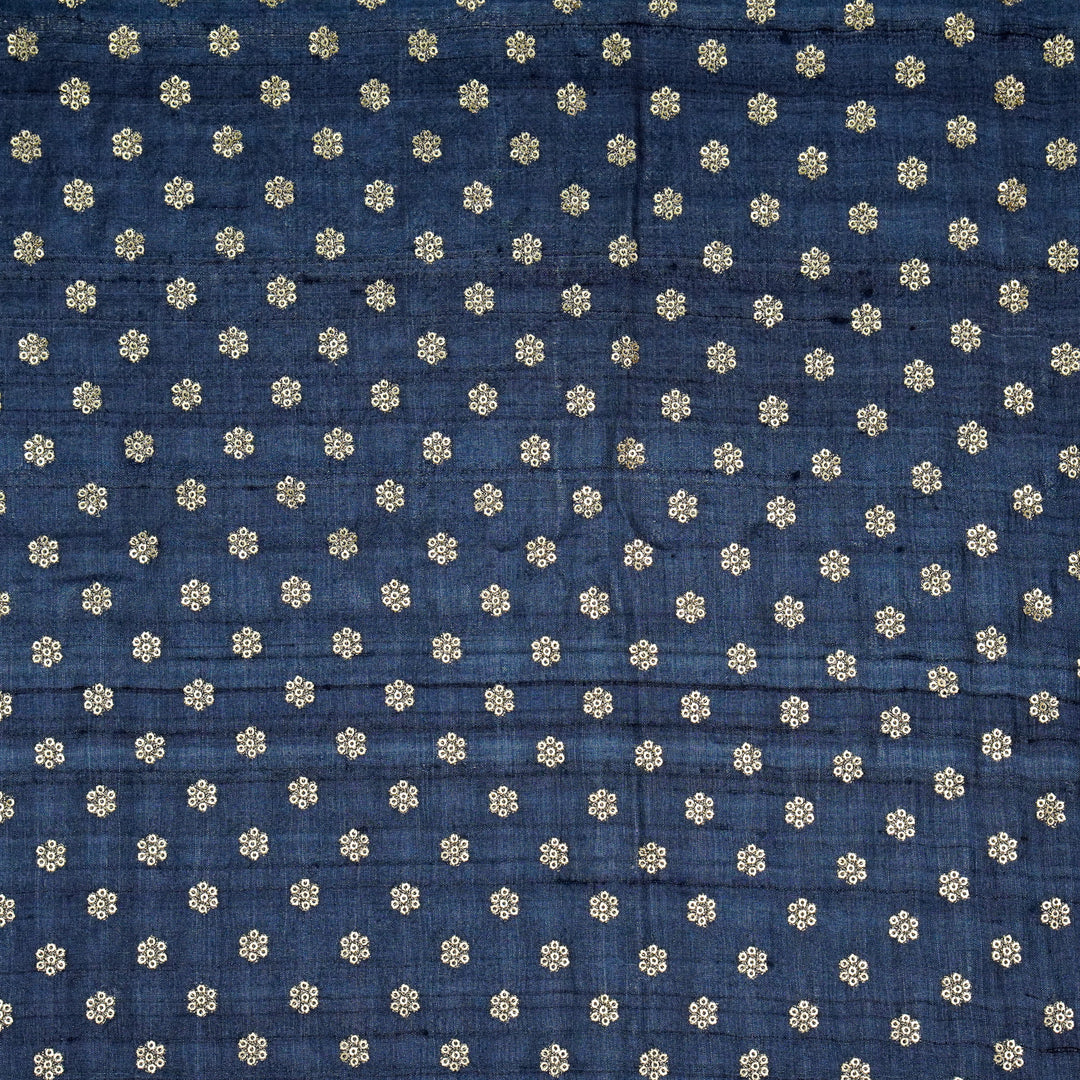 Rati Buti on Navy Blue Tussar Silk