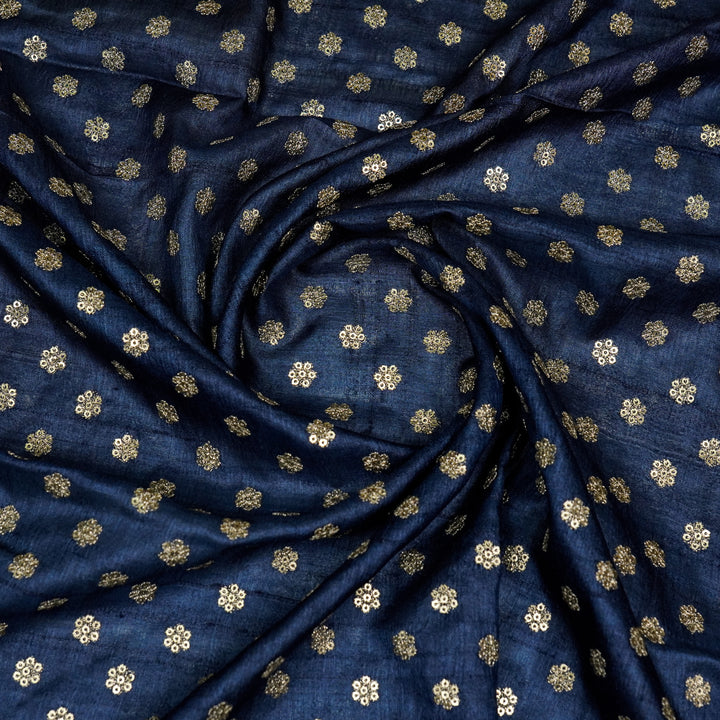 Rati Buti on Navy Blue Tussar Silk