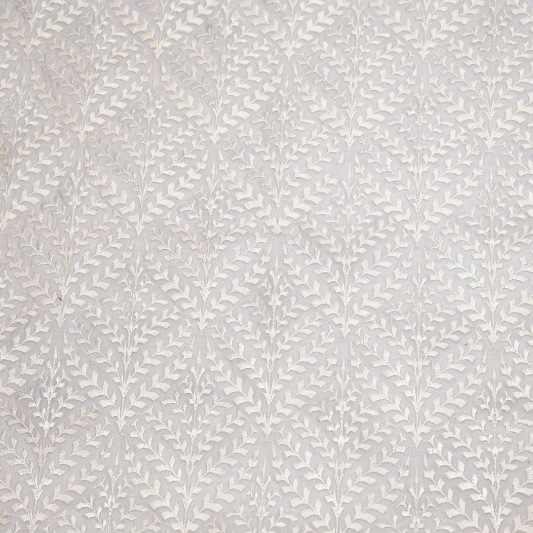 Aaditree Jaal on Mauve Cotton Silk Embroidered Fabric