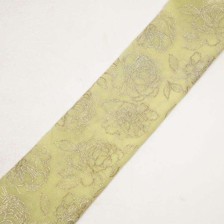 Akshita Rose Buta on Lemon Georgette Embroidered Fabric