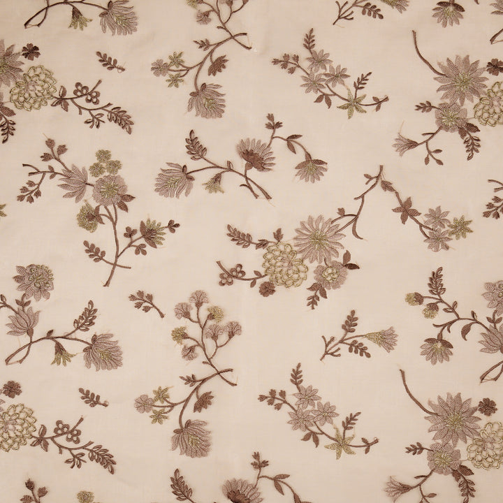 Komal Buta on Blush Silk Organza Embroidered Fabric