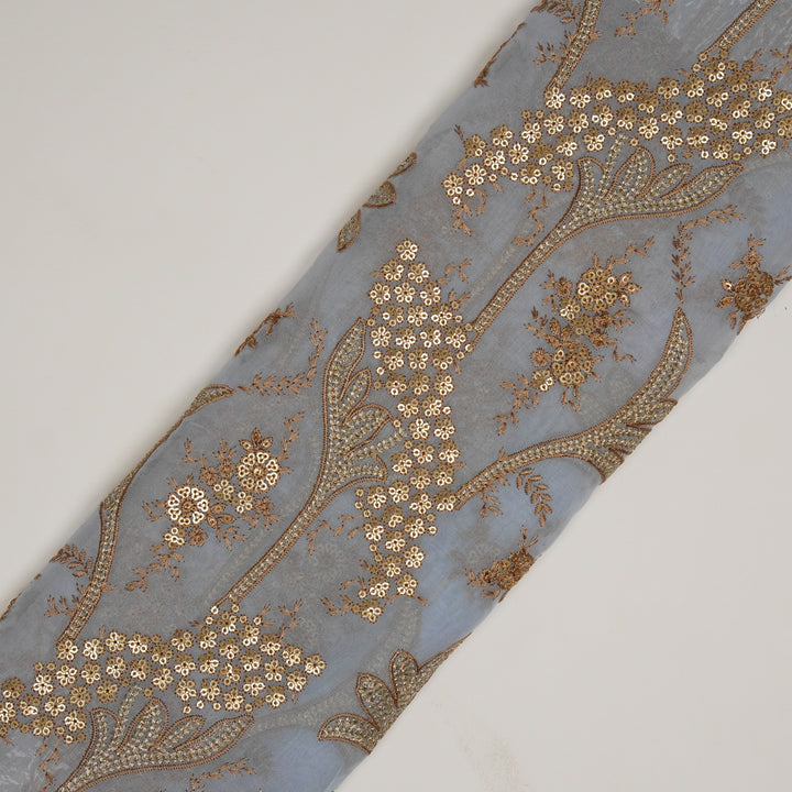 Nuha Jaal  On Sky Blue Semi Organza