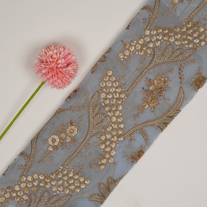 Nuha Jaal  On Sky Blue Semi Organza