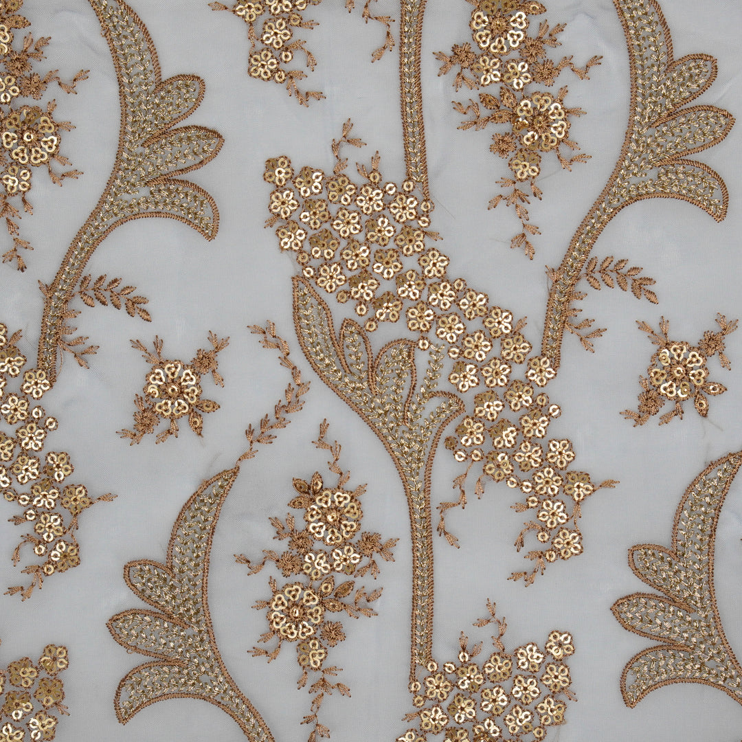 Nuha Jaal  On Sky Blue Semi Organza