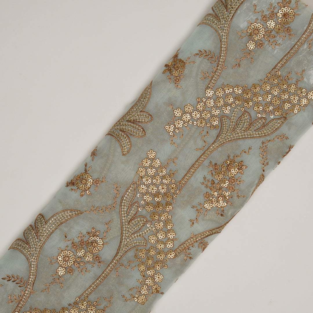 Nuha Jaal On Aqua Semi Organza