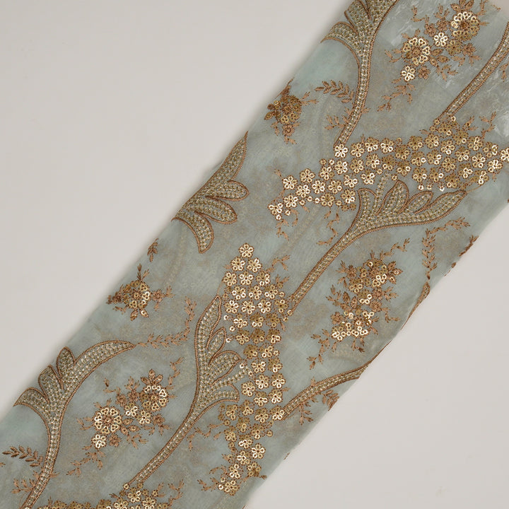 Nuha Jaal On Aqua Semi Organza